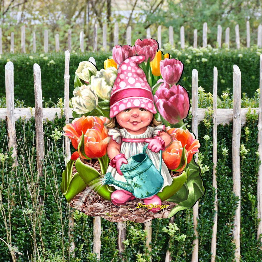 Blossom Gnome Easter Wreath Door Decor by D. Gelsinger - Easter Spring Decor - 8461063H-DG
