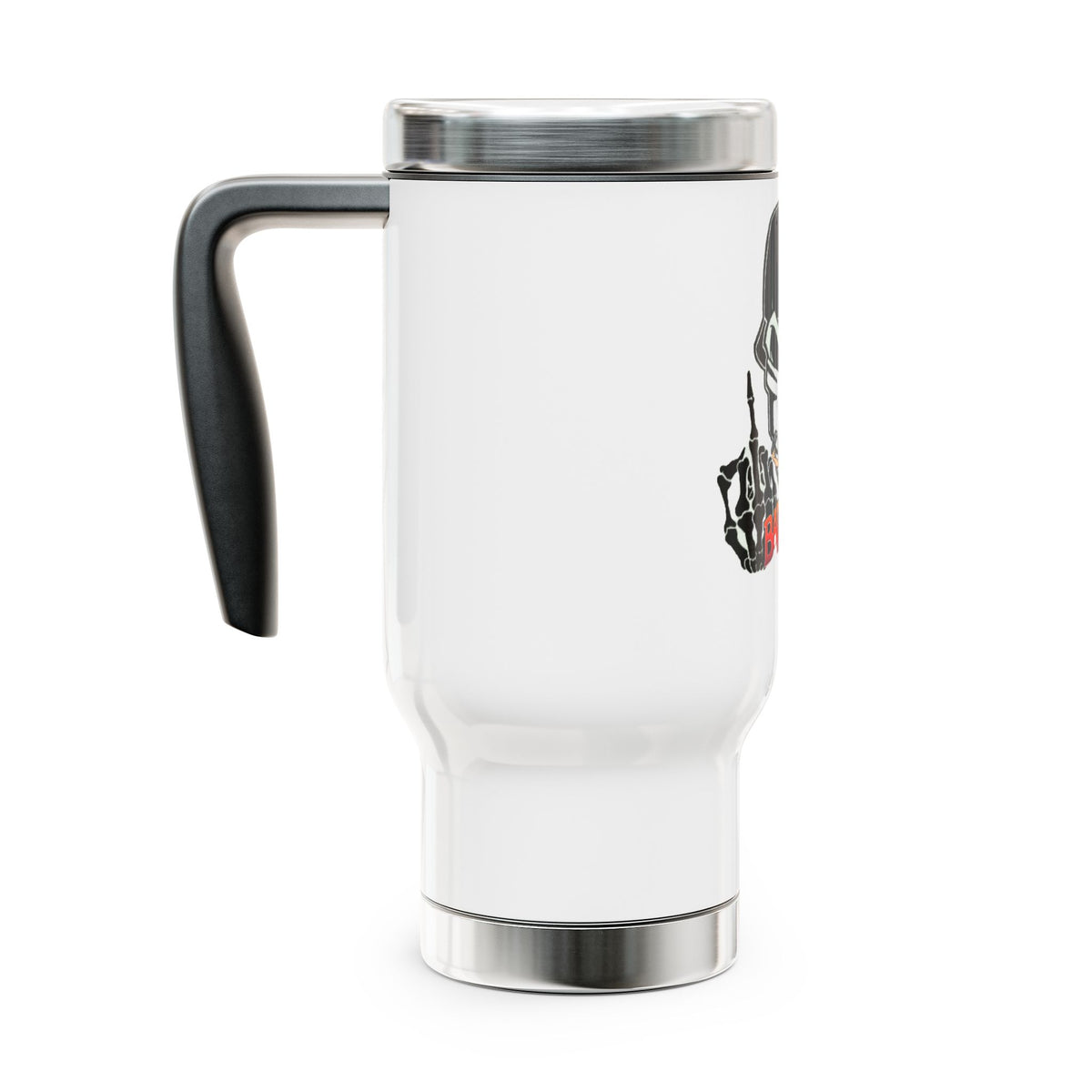 Bad Ass Skull Travel Mug — 14oz Stainless Steel Travel Mug with Handle