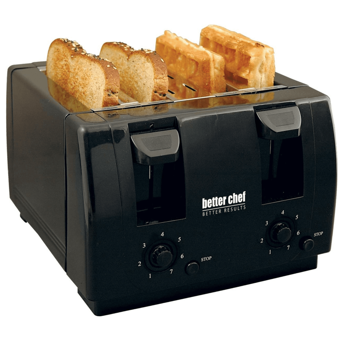 Better Chef Wide Slot 4-Slice Dual Control Toaster - REFURBISHED