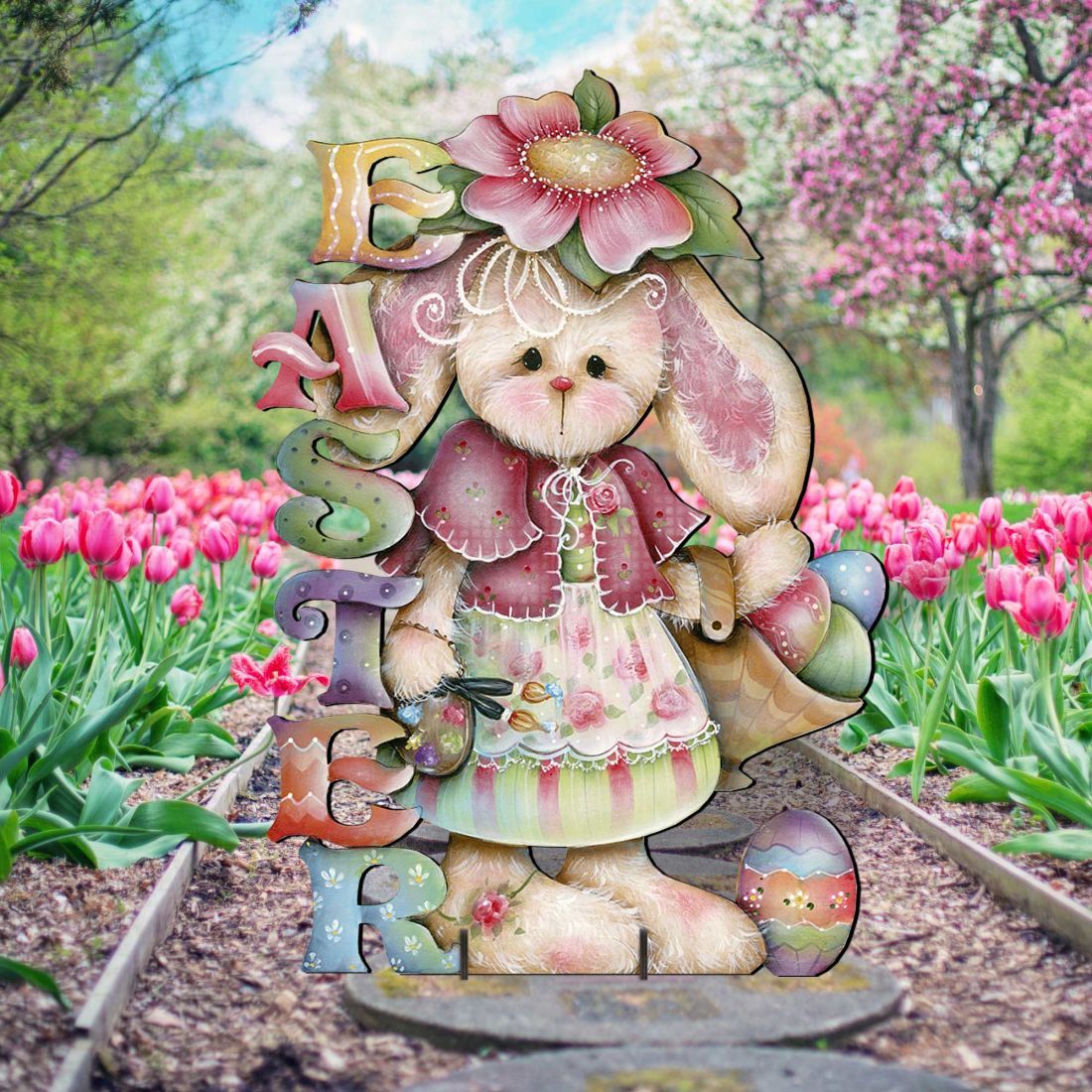 Bunny Easter Yard Sign by Jamie Mills-Price - Easter Spring Decor - 8457605F