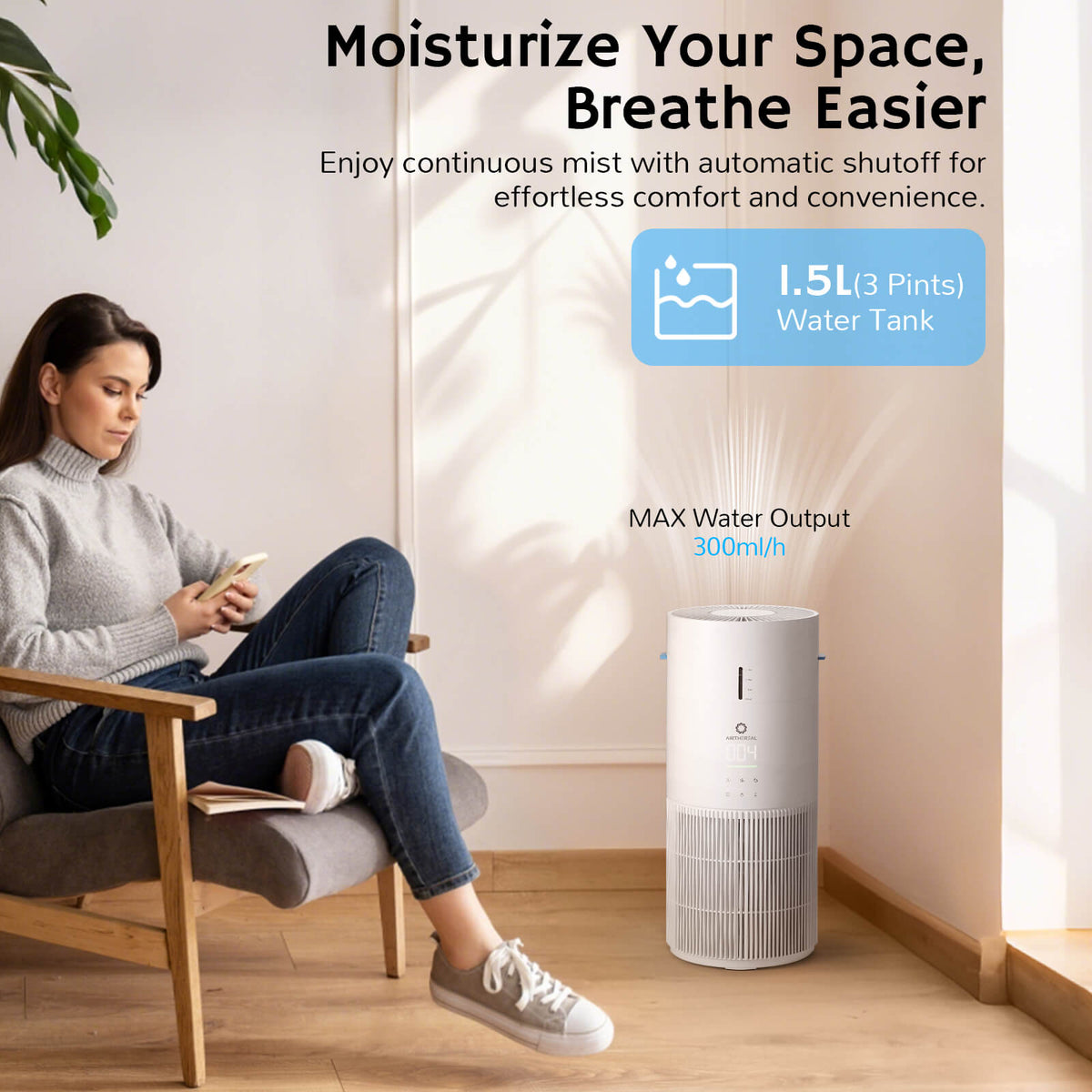 Ethereal Rain AEH300 Air Purifier & Humidifier Combo - European version