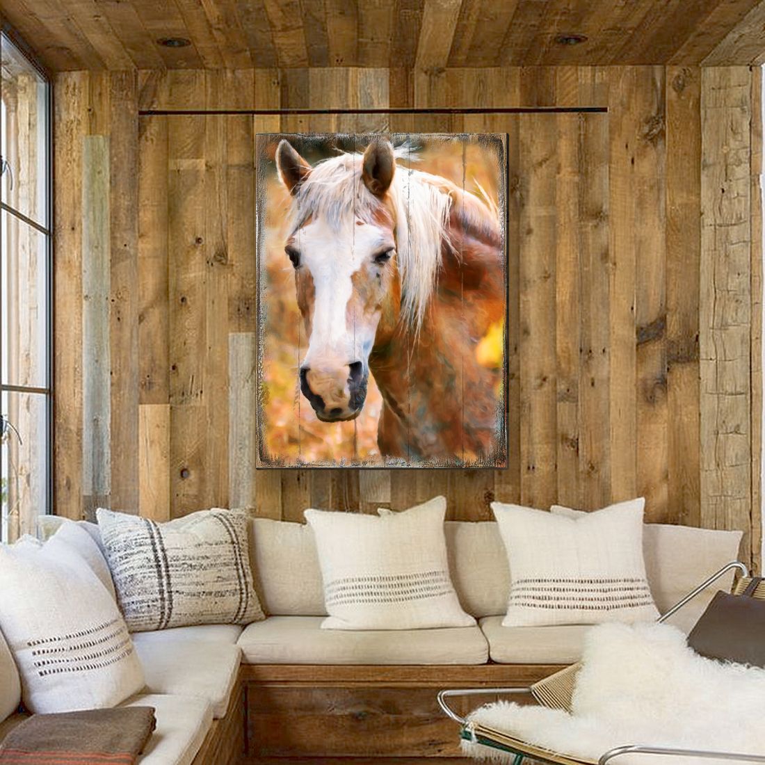 Horsehead Art Wooden Wall Art by Nature Wonders - Nature Wildlife Decor - 95374B