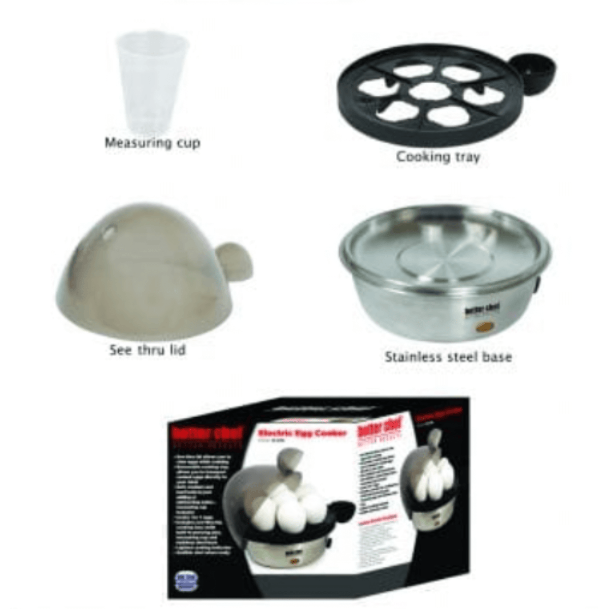 Better Chef 7-Egg Stainless Steel Electric Egg Cooker - REFURBISHED