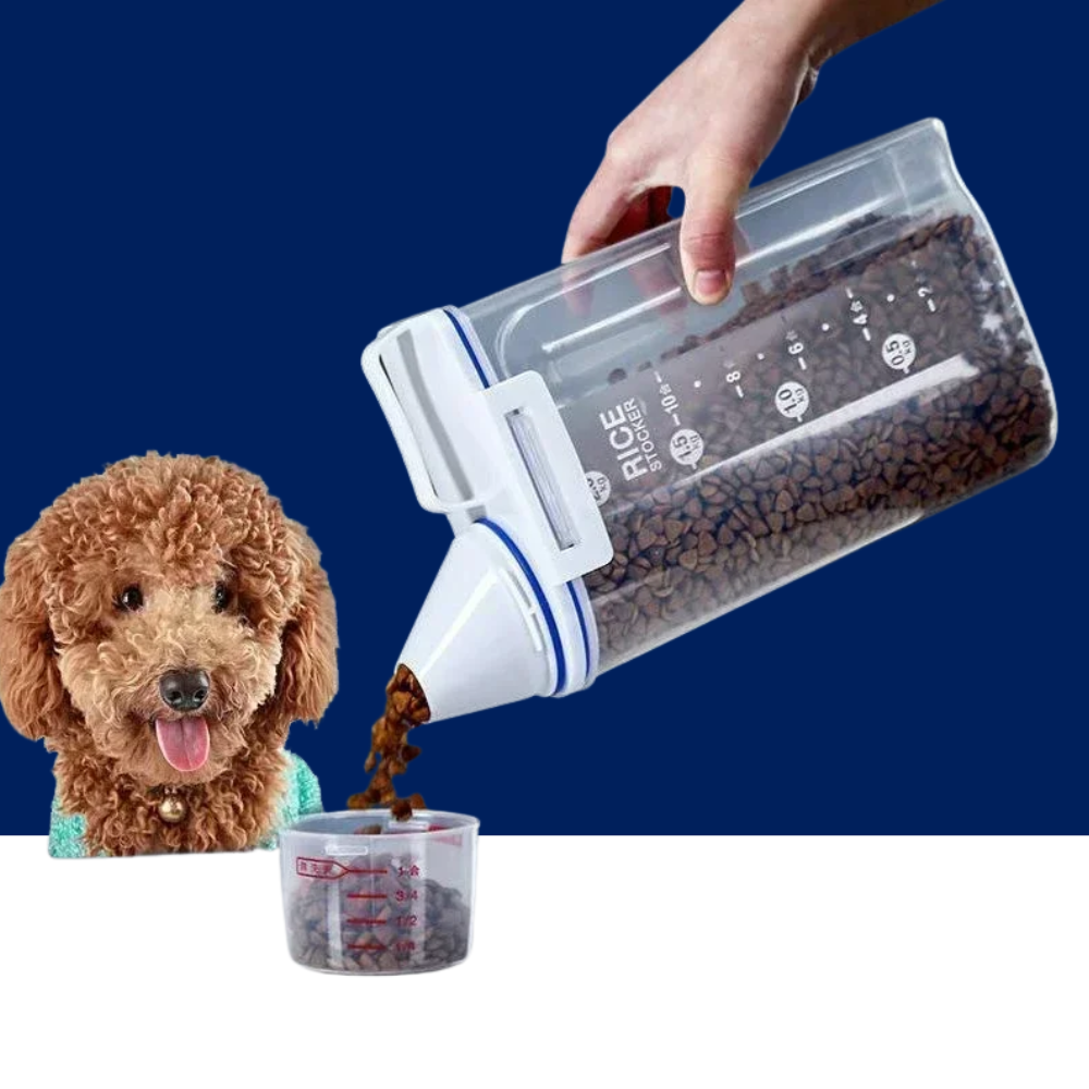 Dog & Cat Food Storage Container – 1.5kg/2kg with Measuring Cup