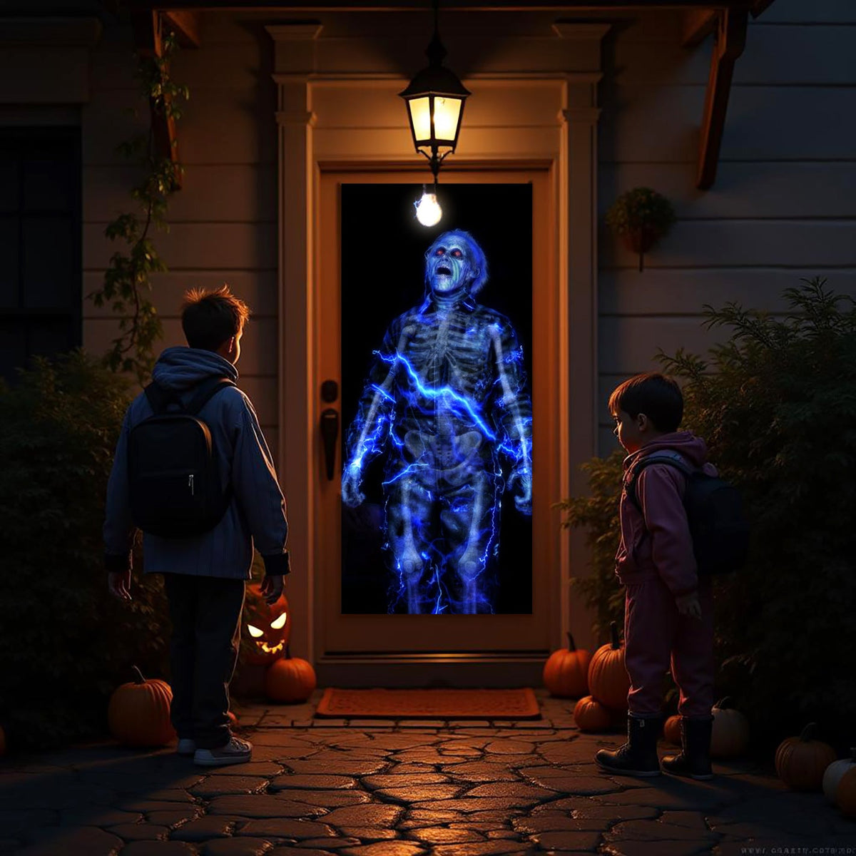 HoliScapes® USB Projector Kit - Ghostly Apparitions 2 + Projector + 5.5 ft x 9 ft Projection Screen