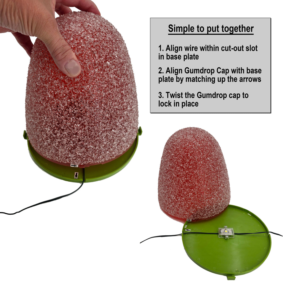 Set of 5 - Replacement Covers ONLY - for 8" Tall Sugar Coated LED Gumdrop Christmas Pathway Lights
