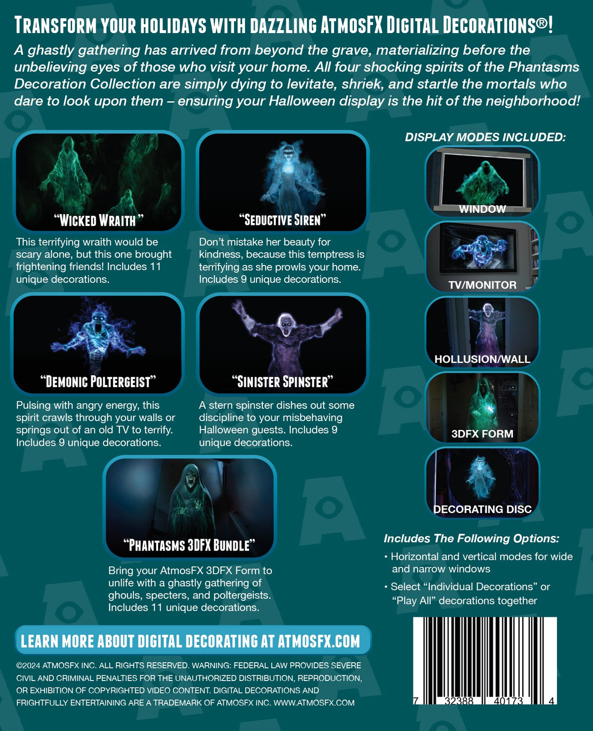 AtmosFX Phantasms Halloween Digital Decoration on DVD