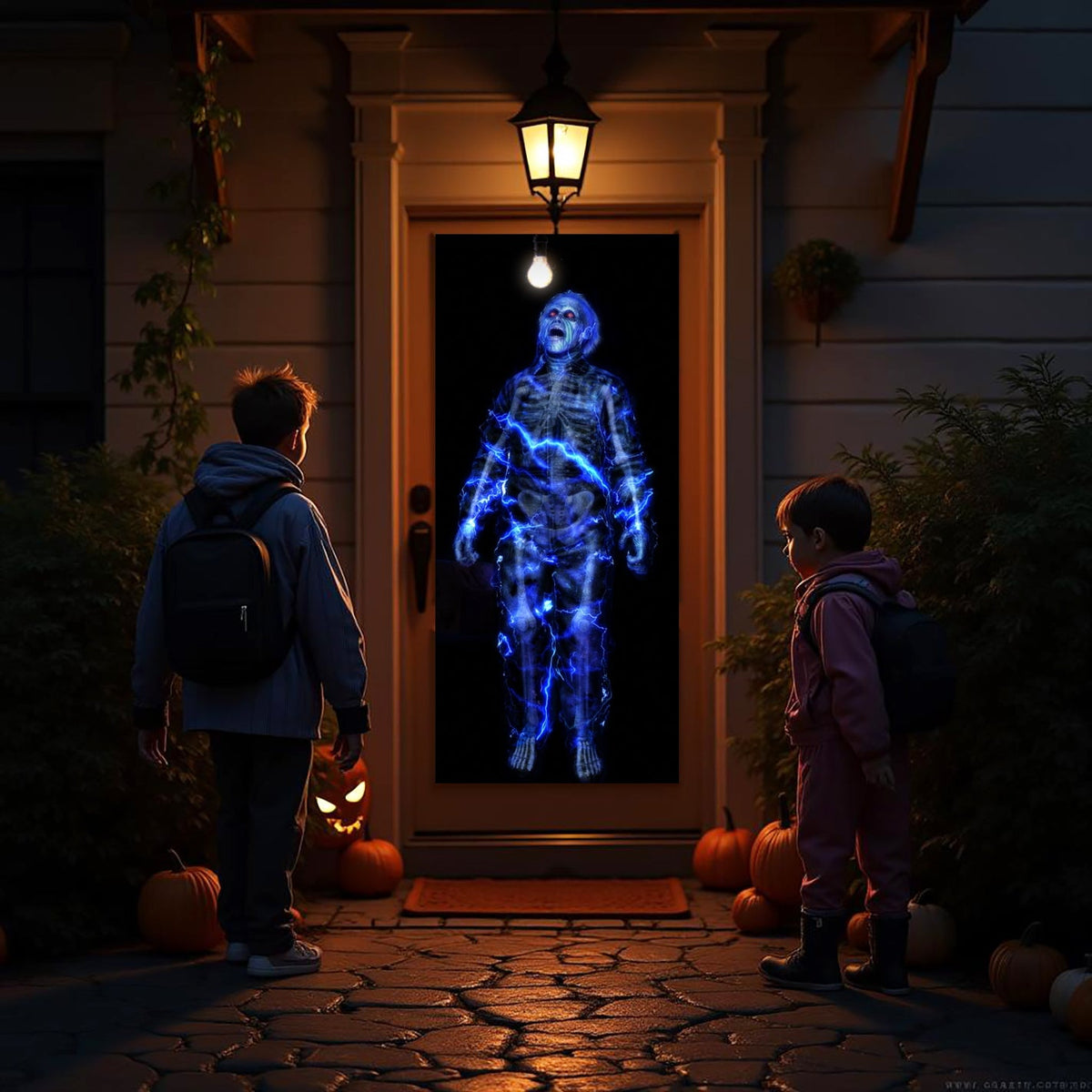 HoliScapes® USB Projector Kit - Spooky Halloween Hollusion + Projector + 5.5 ft x 9 ft Projection Screen