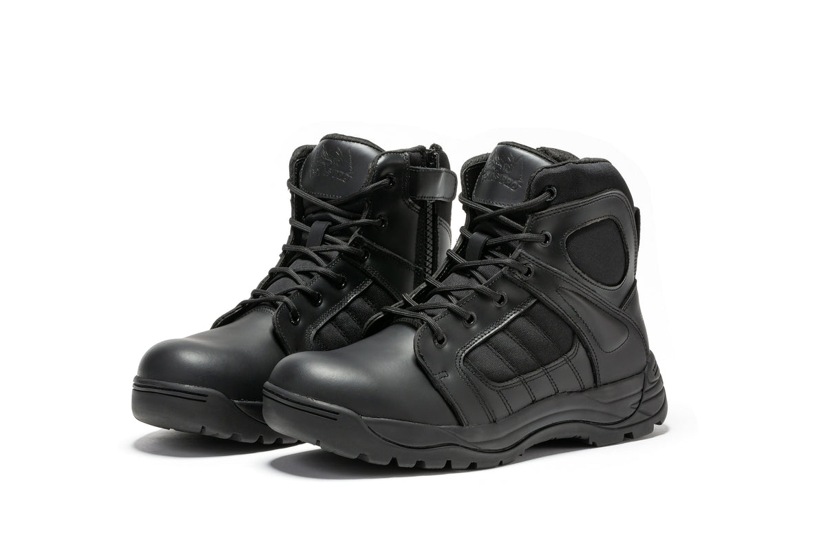 Botas Pro Black Men's 6 inch Side Zipper Rubber Sole Tactical Boots BMP111BK