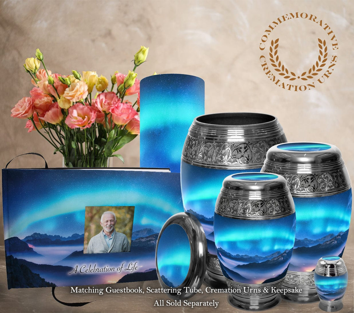 Aurora Borealis Extra Large Urn or Companion Urn – Extra Large Urns for Human Ashes | XL Urn & XXL Urn