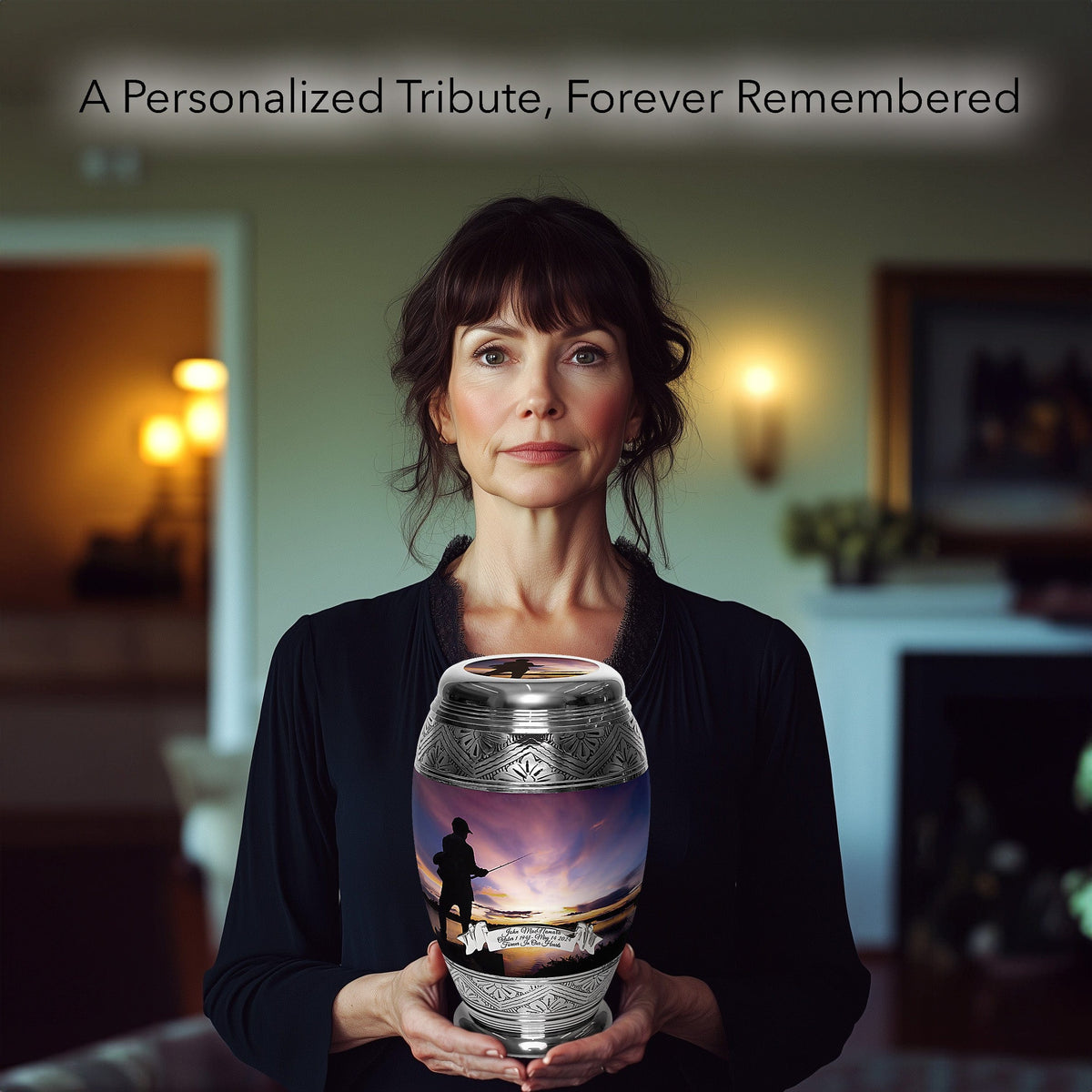 Gone Fishing Extra Large Urn or Companion Urn – Extra Large Urns for Human Ashes | XL Urn & XXL Urn