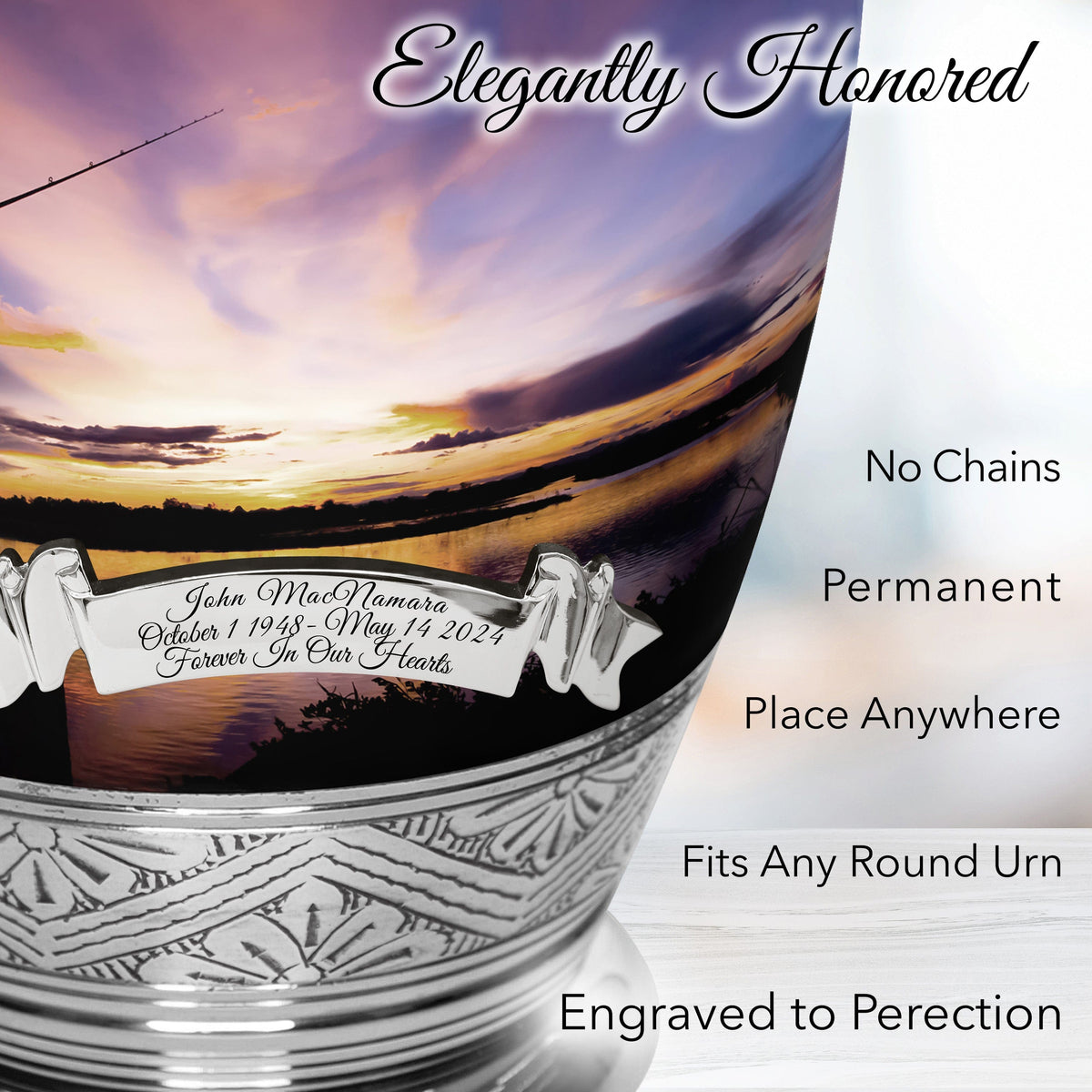 Gone Fishing Extra Large Urn or Companion Urn – Extra Large Urns for Human Ashes | XL Urn & XXL Urn
