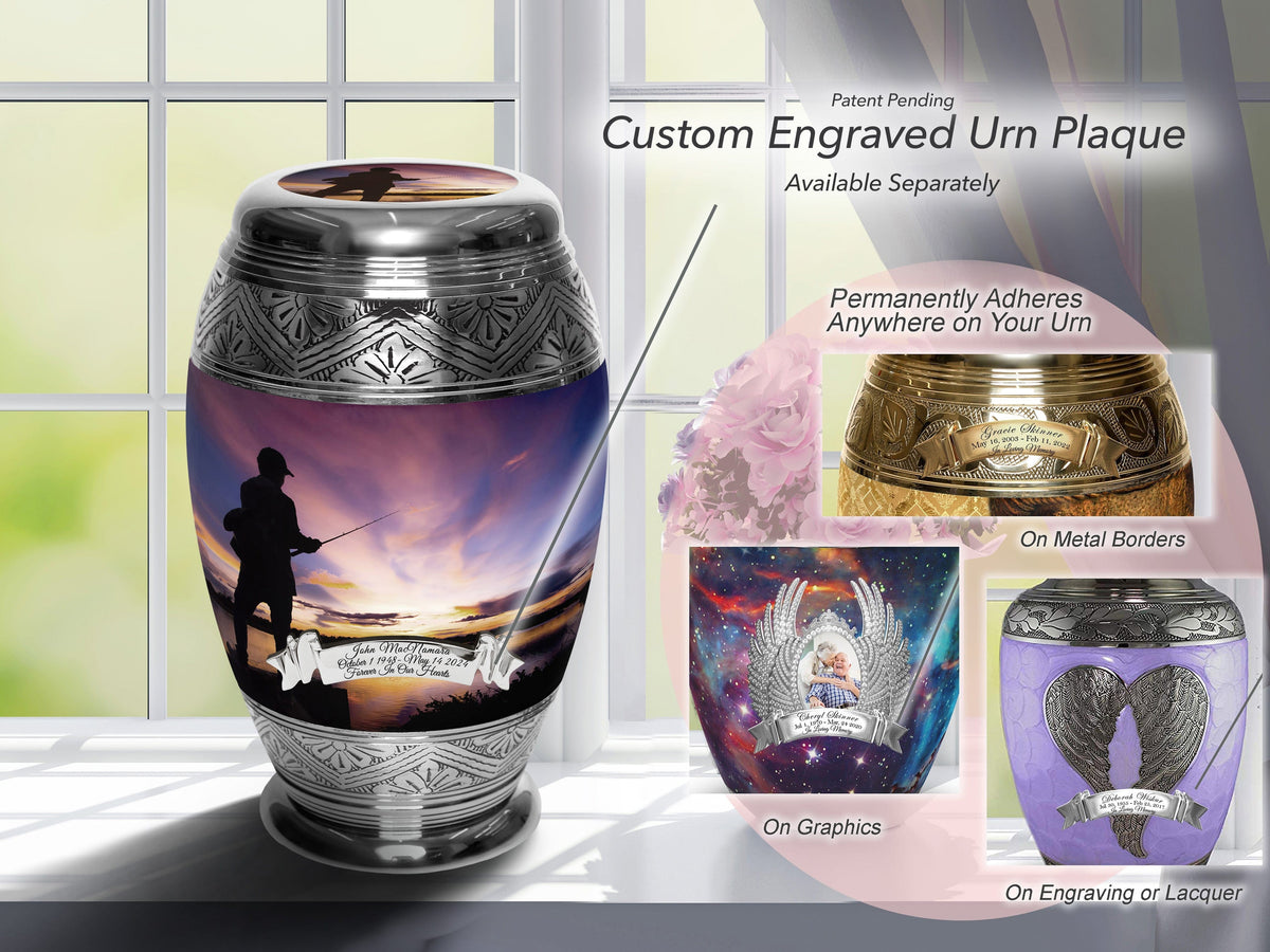 Gone Fishing Extra Large Urn or Companion Urn – Extra Large Urns for Human Ashes | XL Urn & XXL Urn