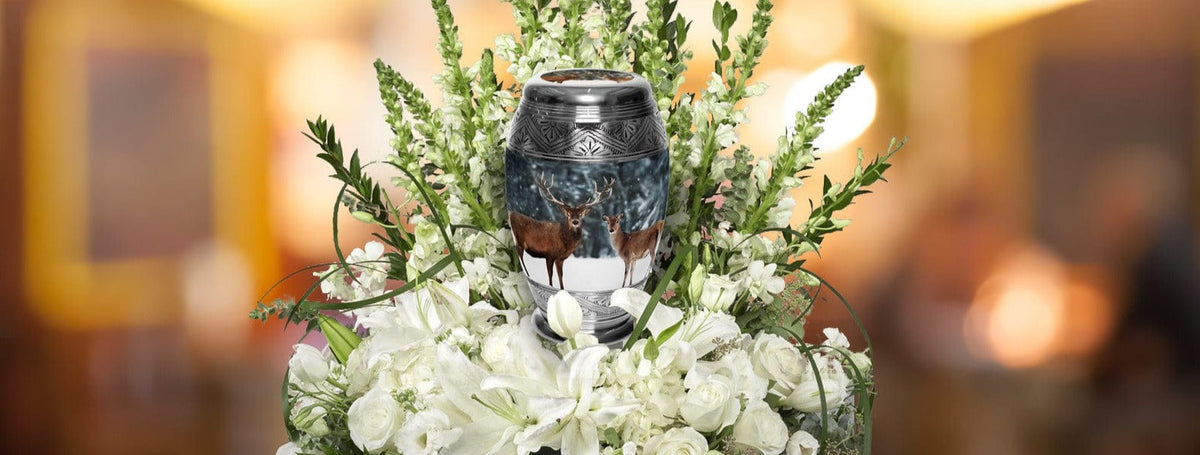 Divine Deer Cremation Urns for Human Ashes - Large Adult Funeral Urn
