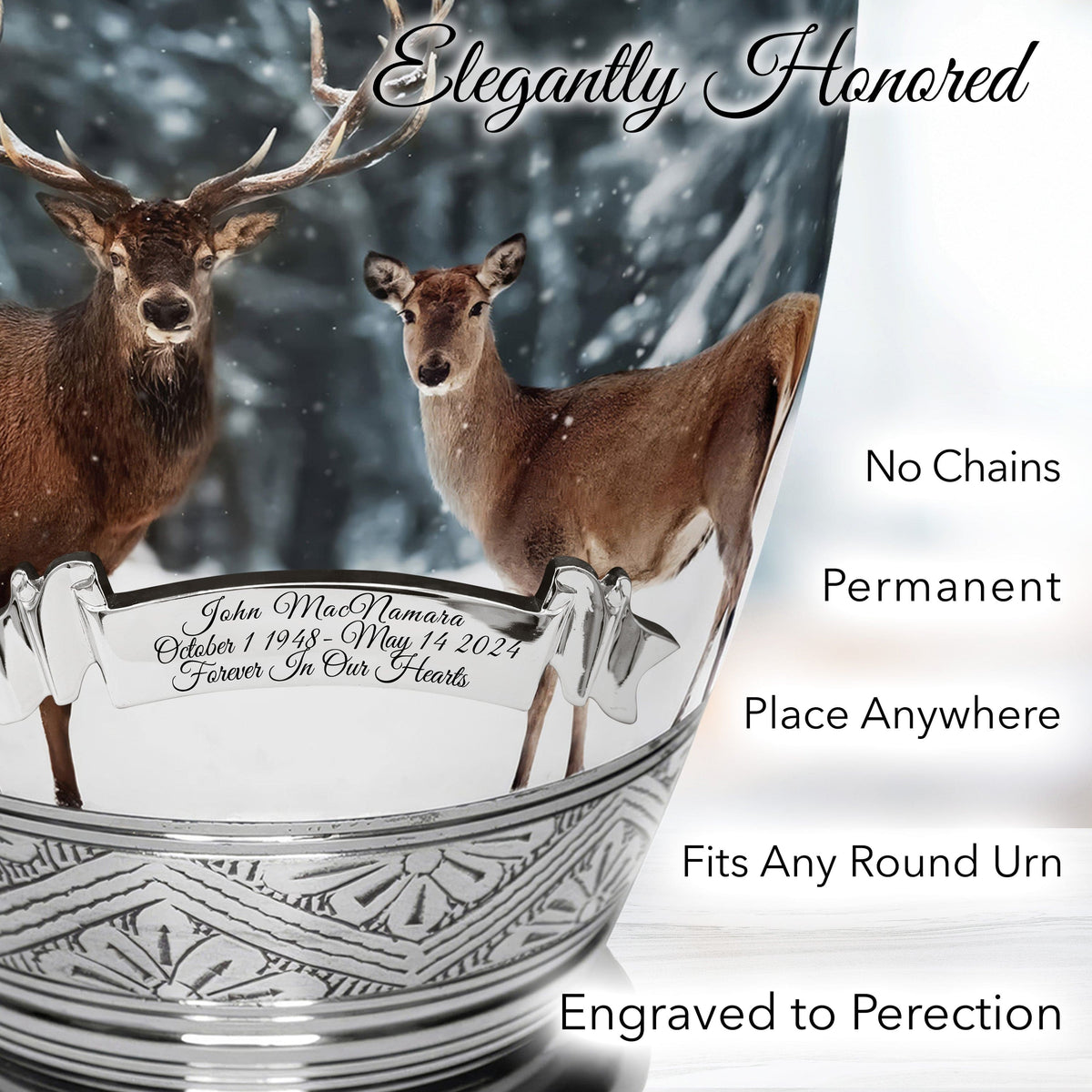 Divine Deer Cremation Urns for Human Ashes - Large Adult Funeral Urn