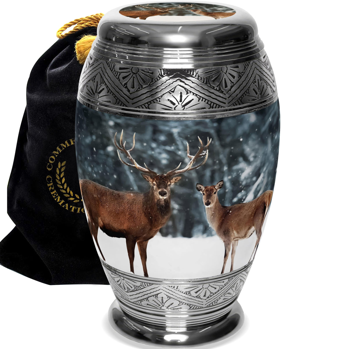 Divine Deer Cremation Urns for Human Ashes - Large Adult Funeral Urn
