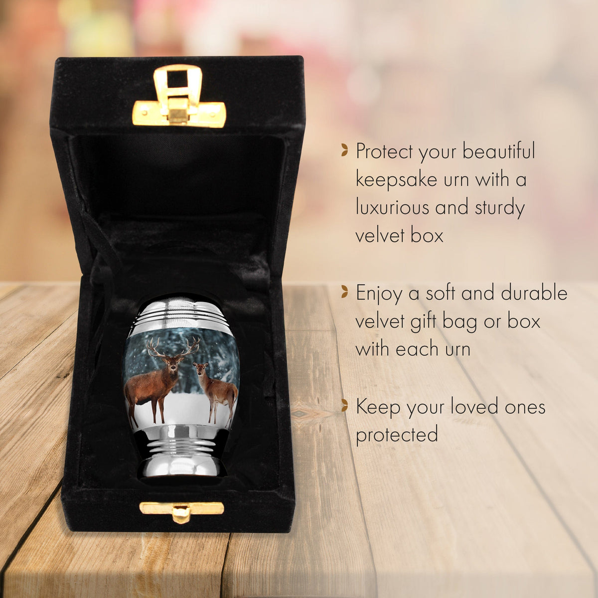 Divine Deer Cremation Urns for Human Ashes - Large Adult Funeral Urn