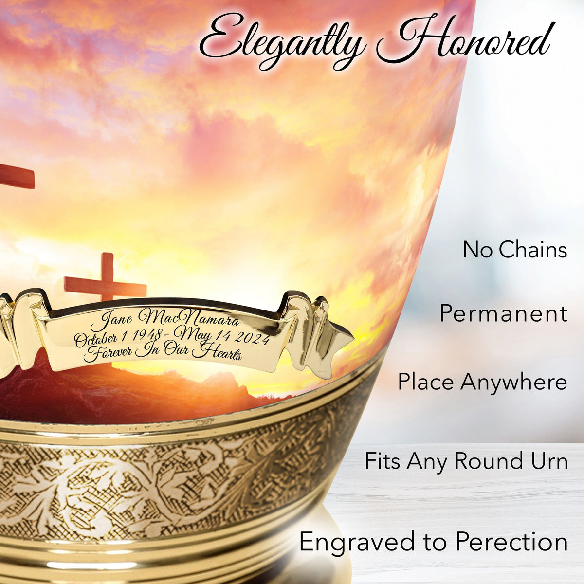 Three Crosses Extra Large Urn or Companion Urn – Extra Large Urns for Human Ashes | XL Urn & XXL Urn