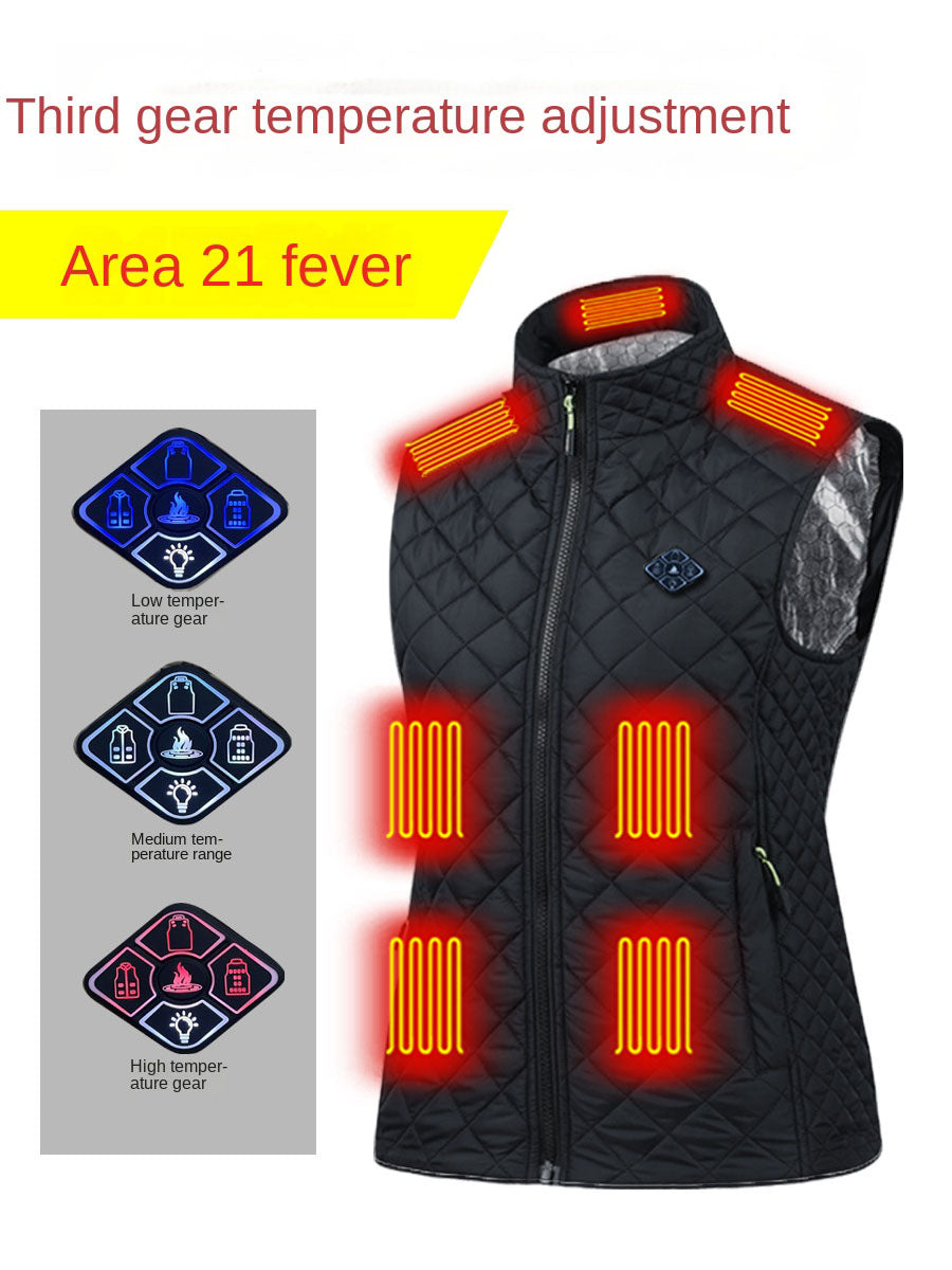 Heating vest USB intelligent charging DC port constant temperature warm vest electric heating clip
