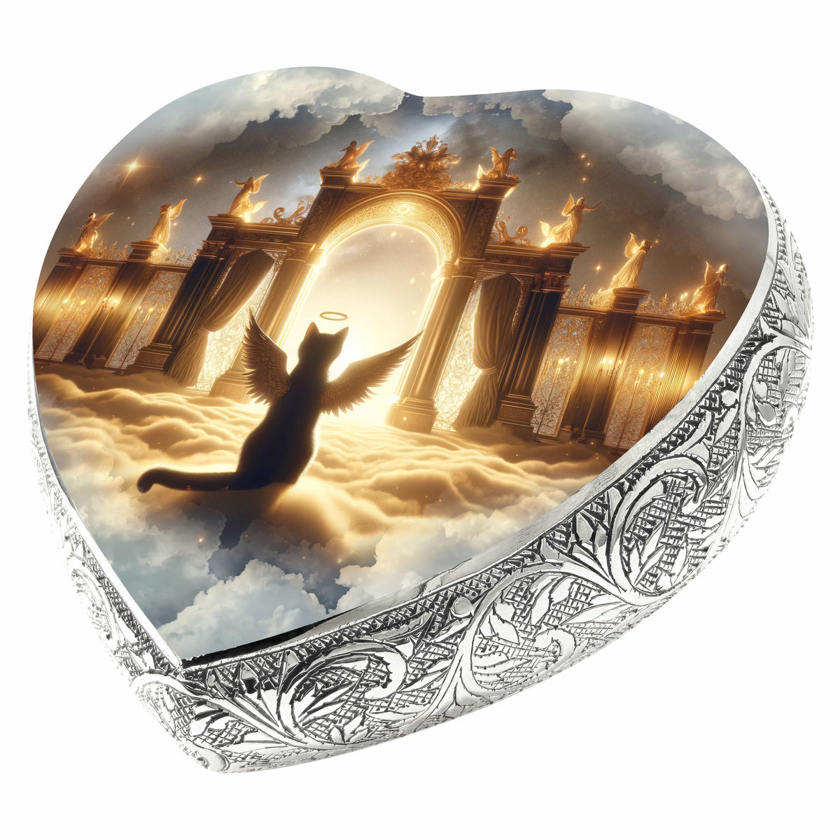 Angel Aura Night Cat Urns for Ashes & Cat Cremation Urn