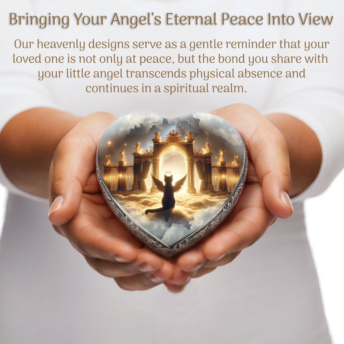 Angel Aura Night Cat Urns for Ashes & Cat Cremation Urn