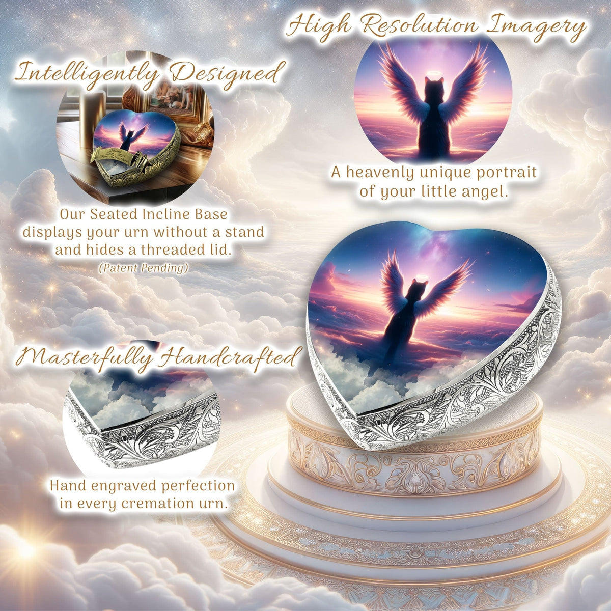 Cosmic Elegance Cat Urns for Ashes & Cat Cremation Urn