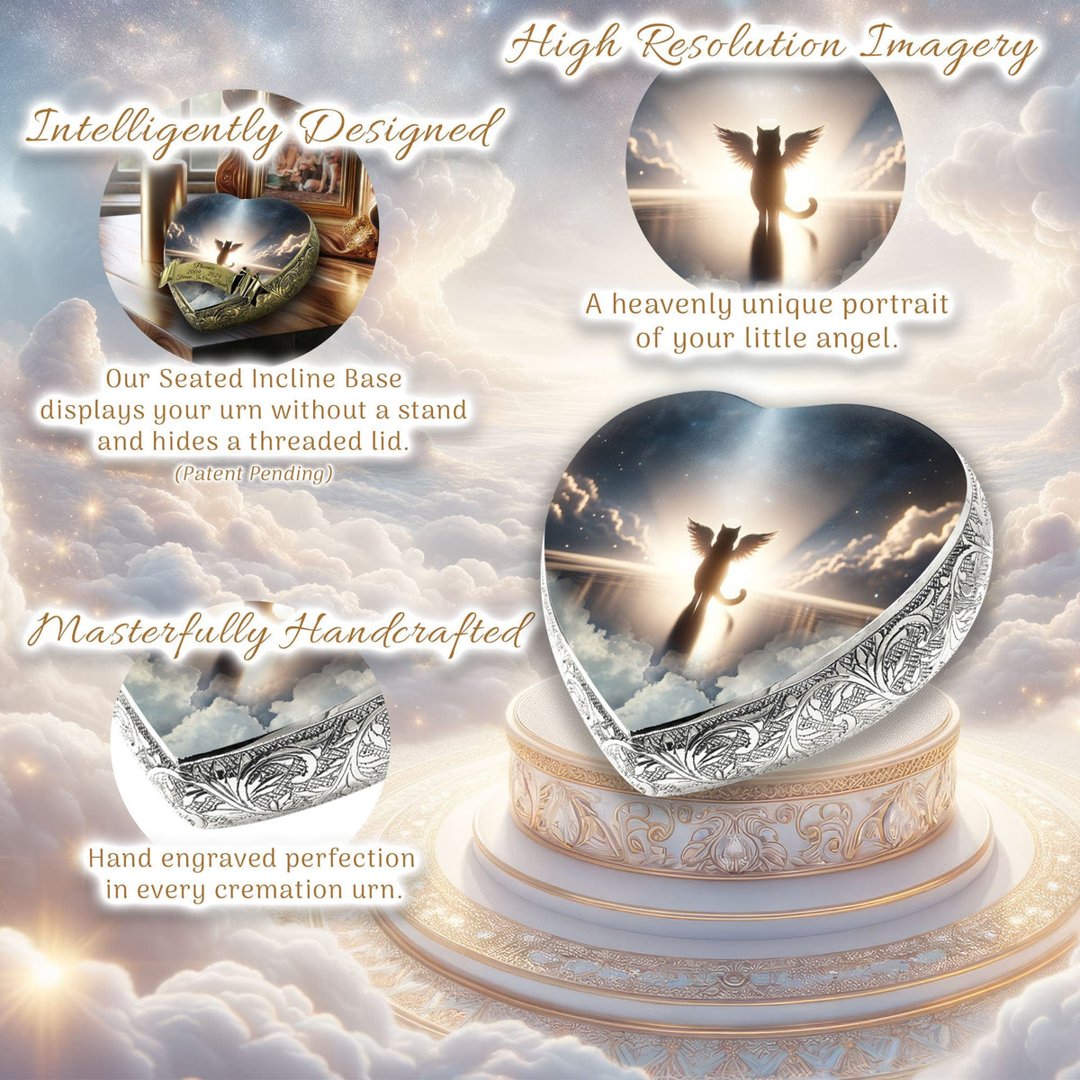 Divine Delight Cat Urns for Ashes & Cat Cremation Urn