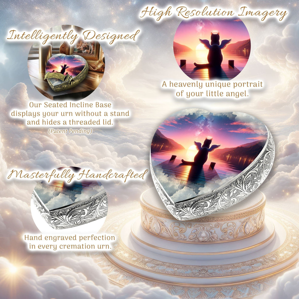 Starlit Serenity Cat Urns for Ashes & Cat Cremation Urn