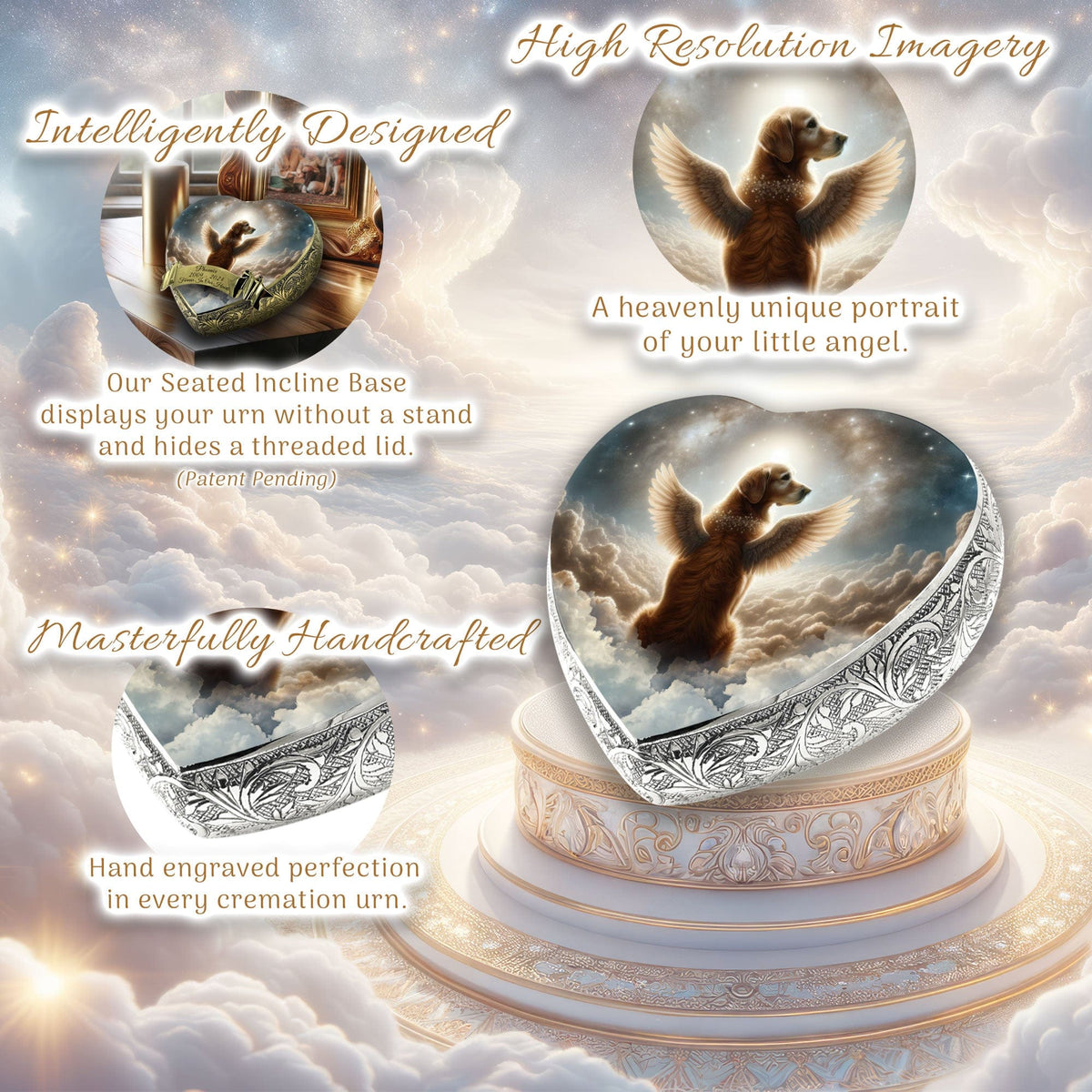 Golden Retriever Urn - Dog Urn Nebula Nectar Urn for Dog Ashes