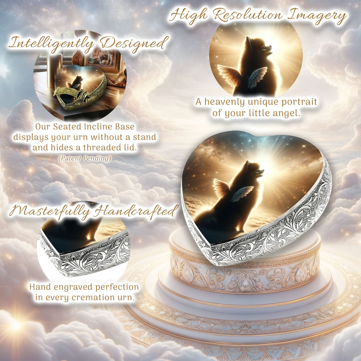 Pomeranian Urn - Dog Urn Elysian Twilight Urn for Dog Ashes