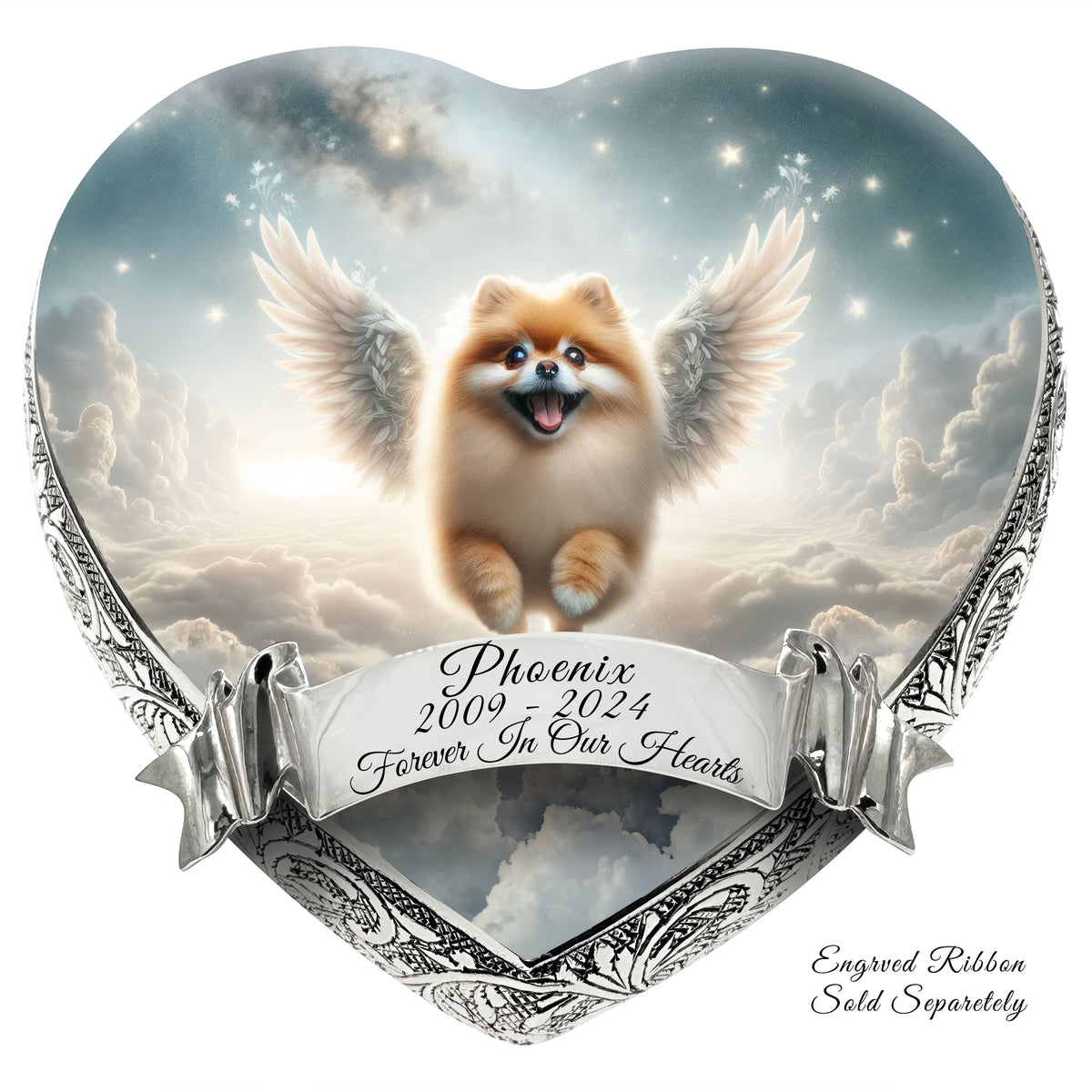 Pomeranian Urn - Dog Urn Galaxy Glitter Urn for Dog Ashes