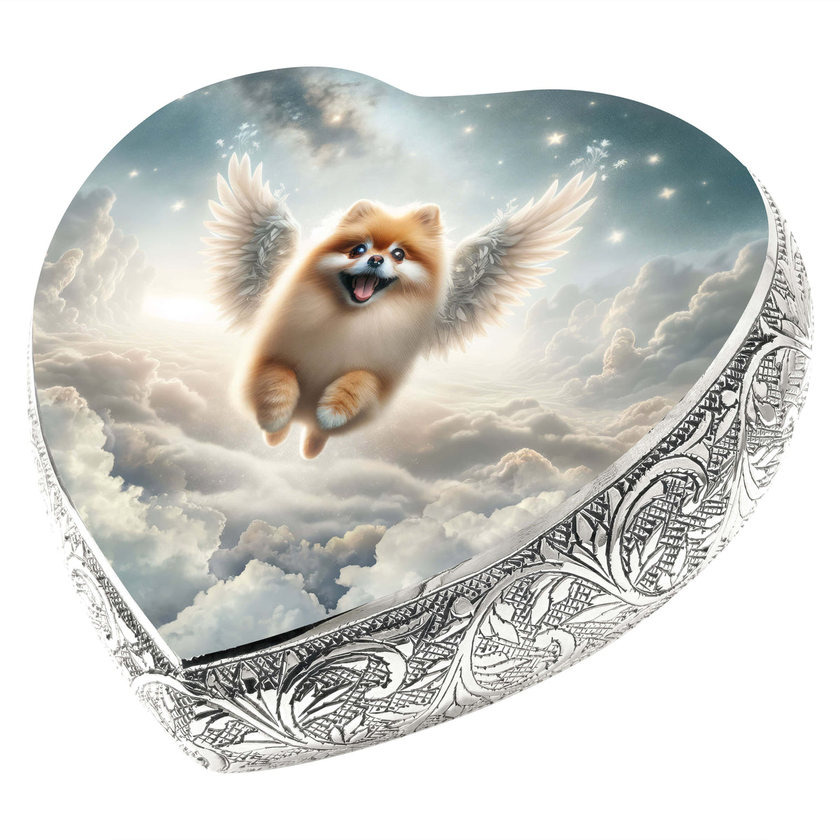 Pomeranian Urn - Dog Urn Galaxy Glitter Urn for Dog Ashes