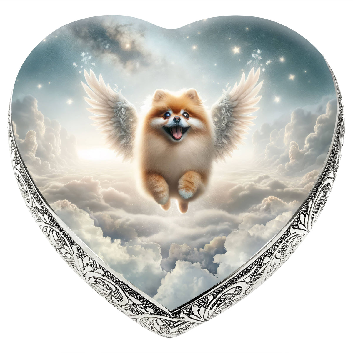 Pomeranian Urn - Dog Urn Galaxy Glitter Urn for Dog Ashes