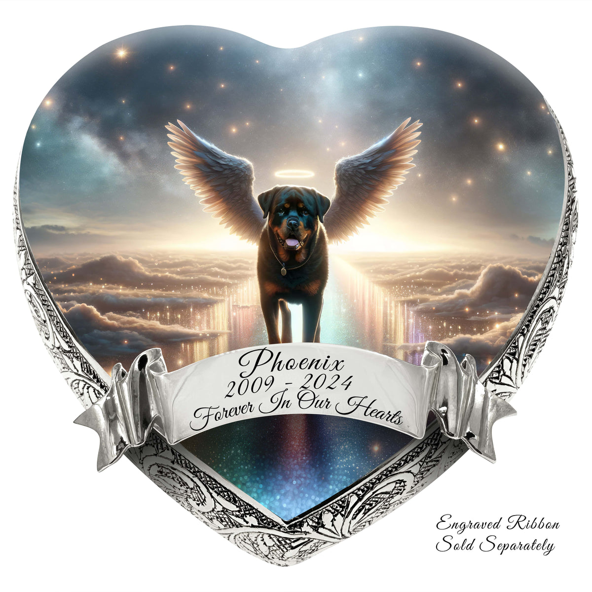 Rottweiler Urn - Dog Urn Rainbow Arc Urn for Dog Ashes