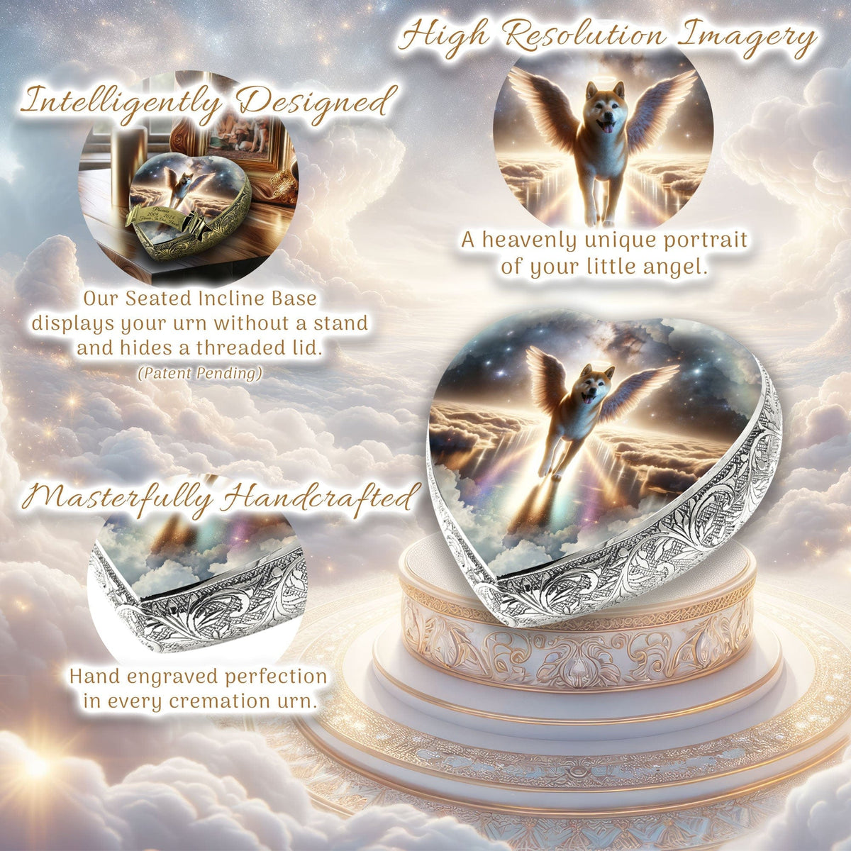 Shiba Inu Urn - Dog Urn Rainbow Bridge Urn for Dog Ashes