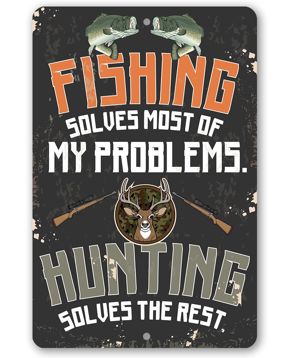 Fishing and Hunting - Metal Sign