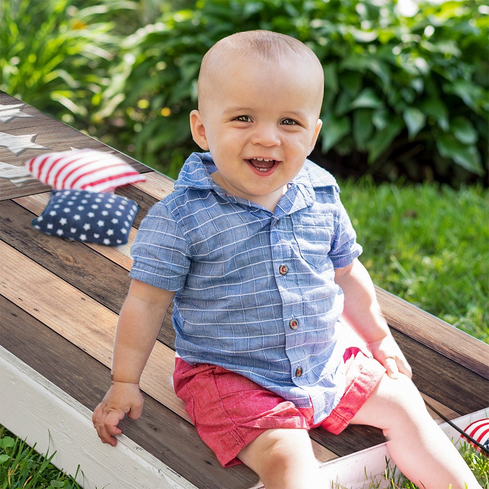 Brown Distressed American Flag - Cornhole Board Wrap - Set of 2
