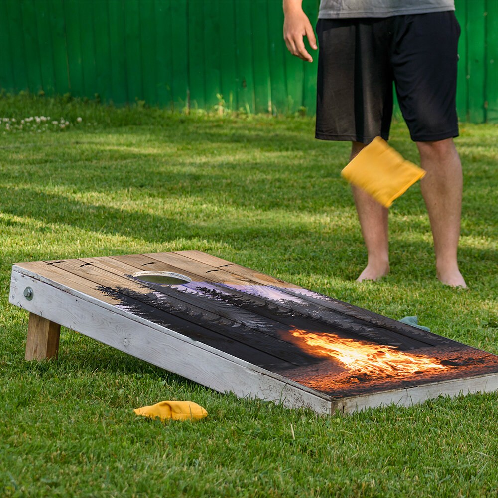 Campfire - Cornhole Board Wrap - Set of 2