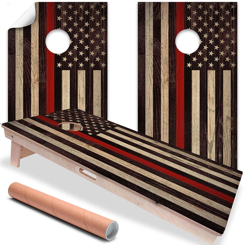 Fire Fighter Support - Cornhole Board Wrap - Set of 2