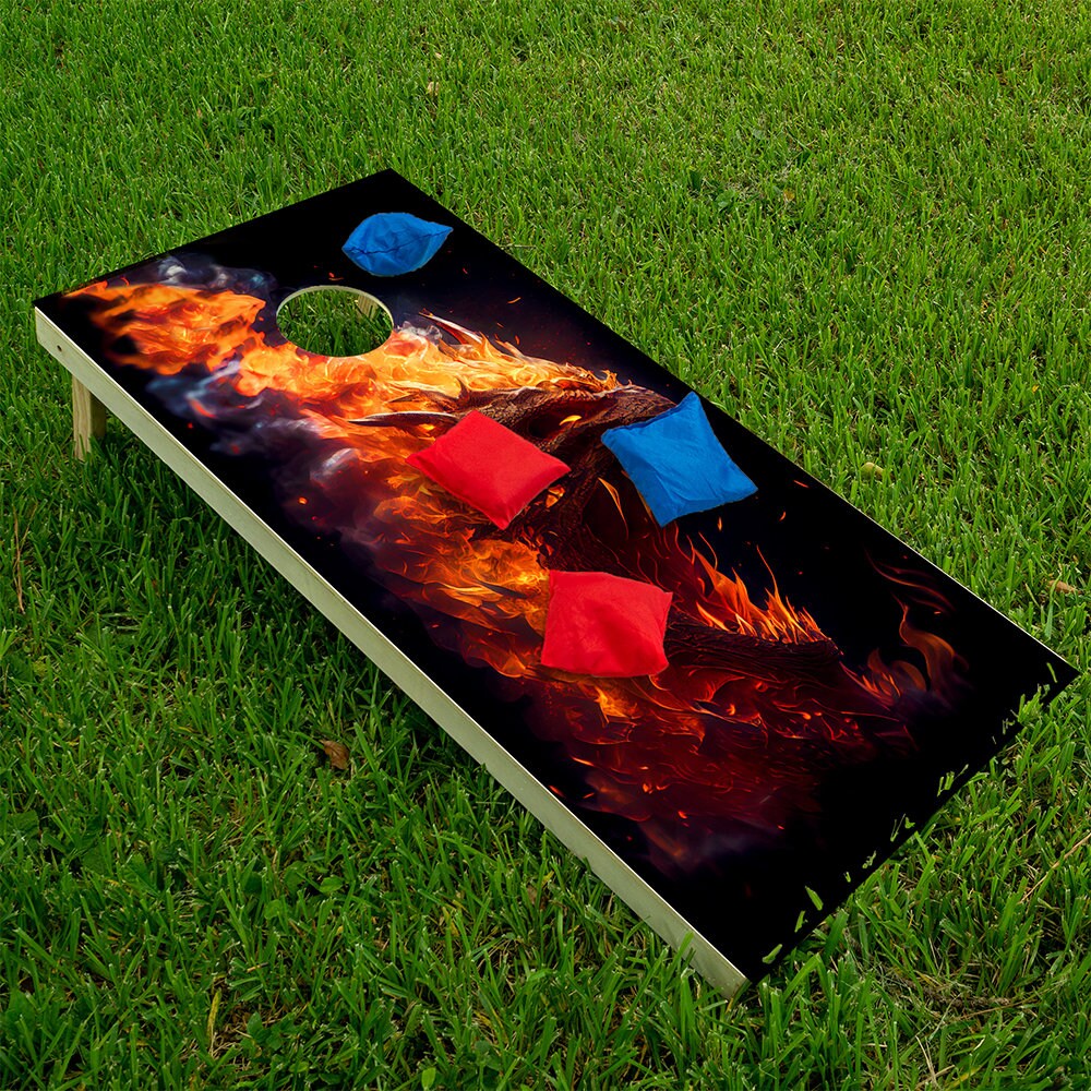 Dragons of Fire - Cornhole Board Wrap - Set of 2
