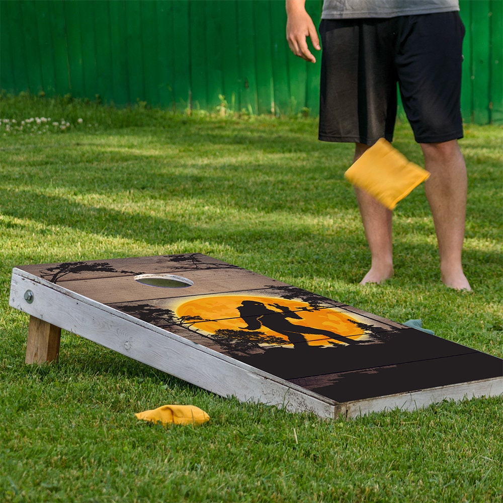 Big Foot in the Woods - Cornhole Board Wrap - Set of 2
