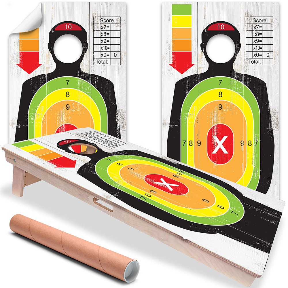 Shooting Target - Cornhole Board Wrap - Set of 2