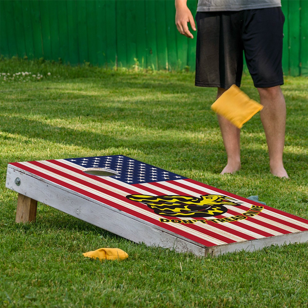 American Flag and Texas - Cornhole Board Wrap - Set of 2