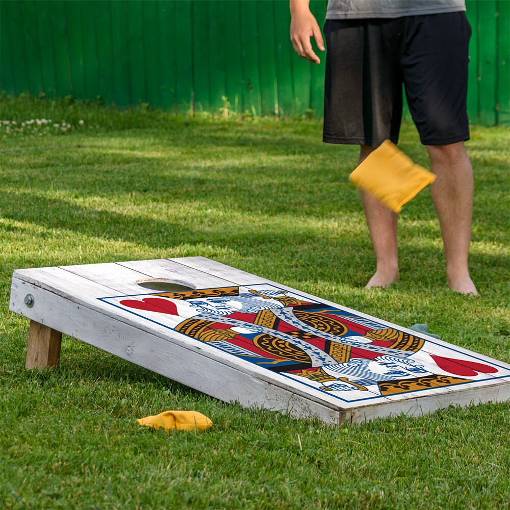 King of Hearts - Cornhole Board Wrap - Set of 2