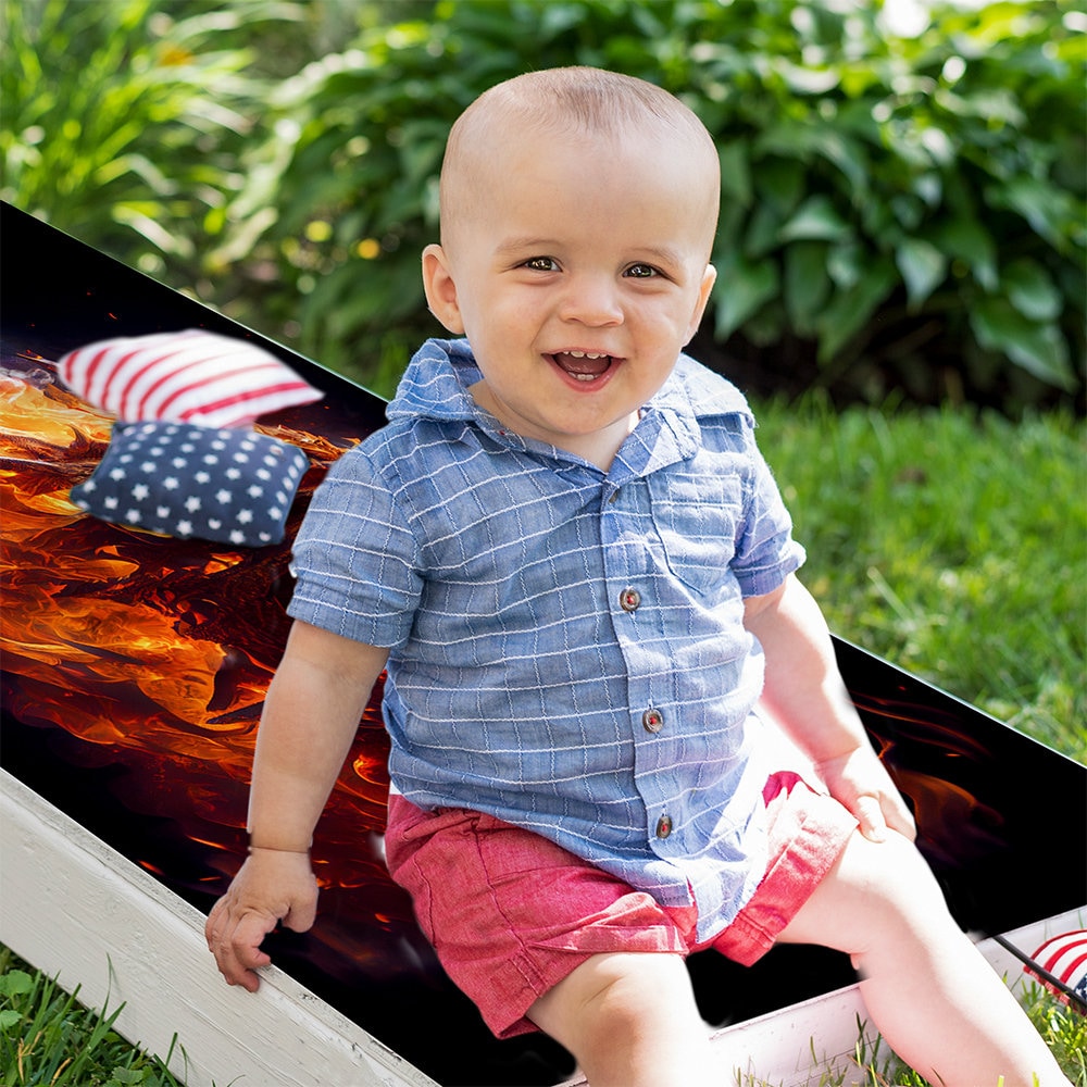 Dragons of Fire - Cornhole Board Wrap - Set of 2