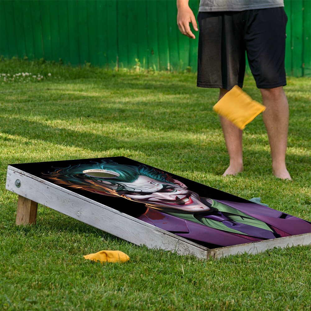 Cool Evil Clown - Cornhole Board Wrap - Set of 2