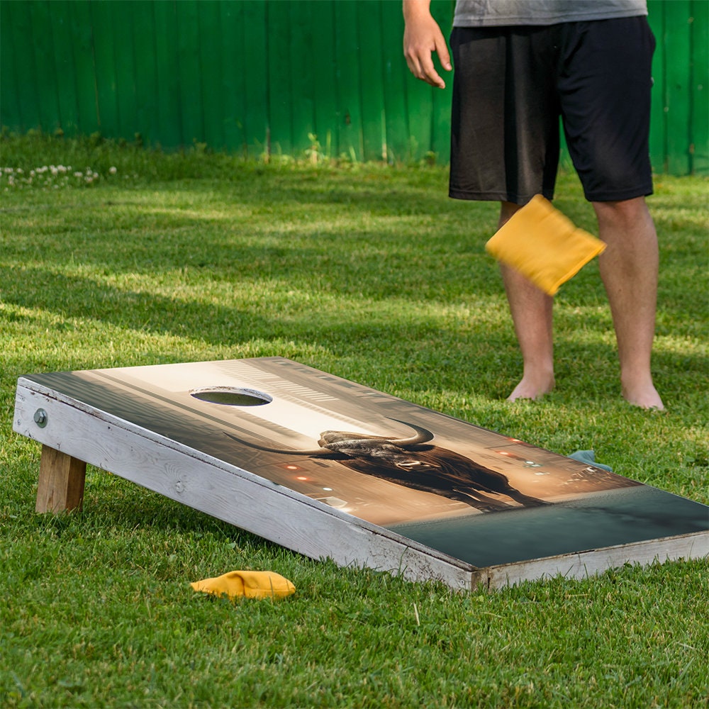 Wall Street Bear and Bull - Cornhole Board Wrap - Set of 2