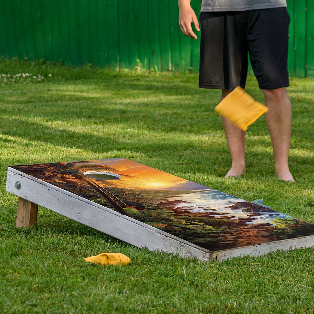 Tropical Beaches - Cornhole Board Wrap - Set of 2