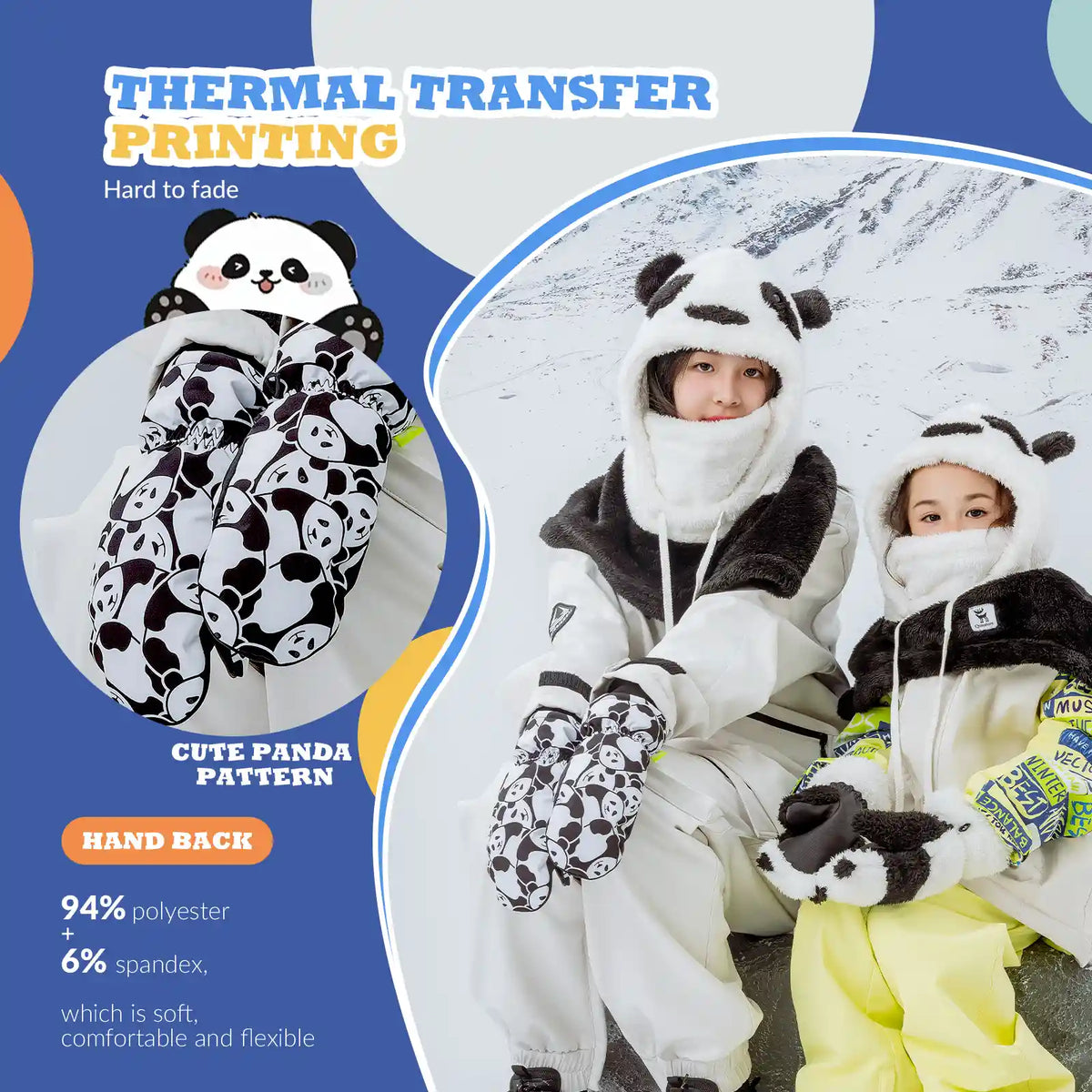 Kids Waterproof Windproof Insulated Ski Gloves