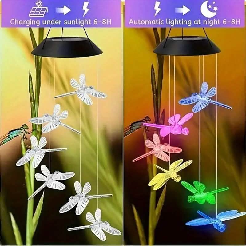 Solar Dragonfly Wind Chimes Lights